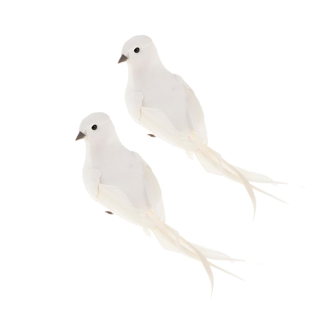 Bonsai Garden Table - Simulation Bird White Foam Dove Animal