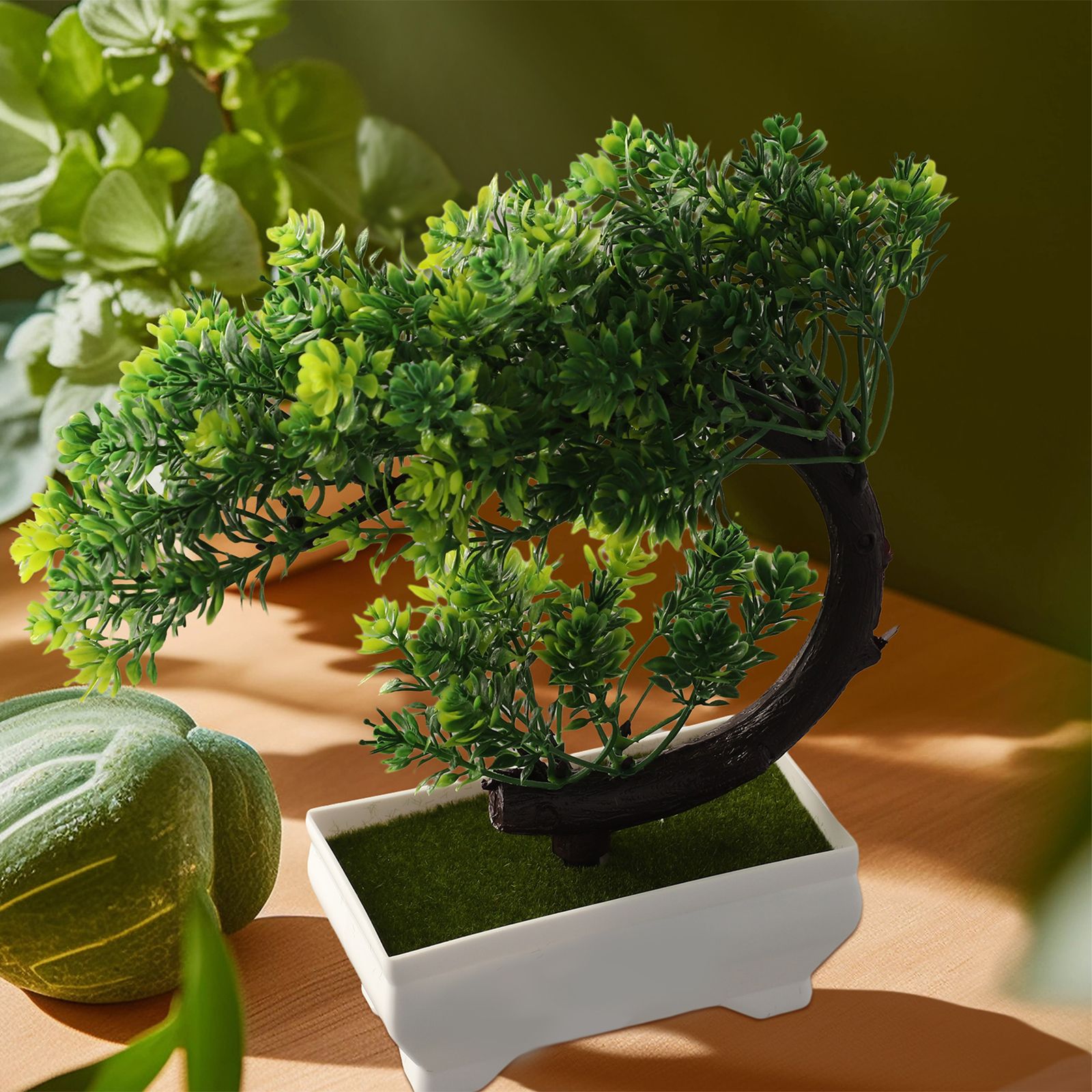 Bonsai Garden Table - Plastic potted bonsai ornament for indoor